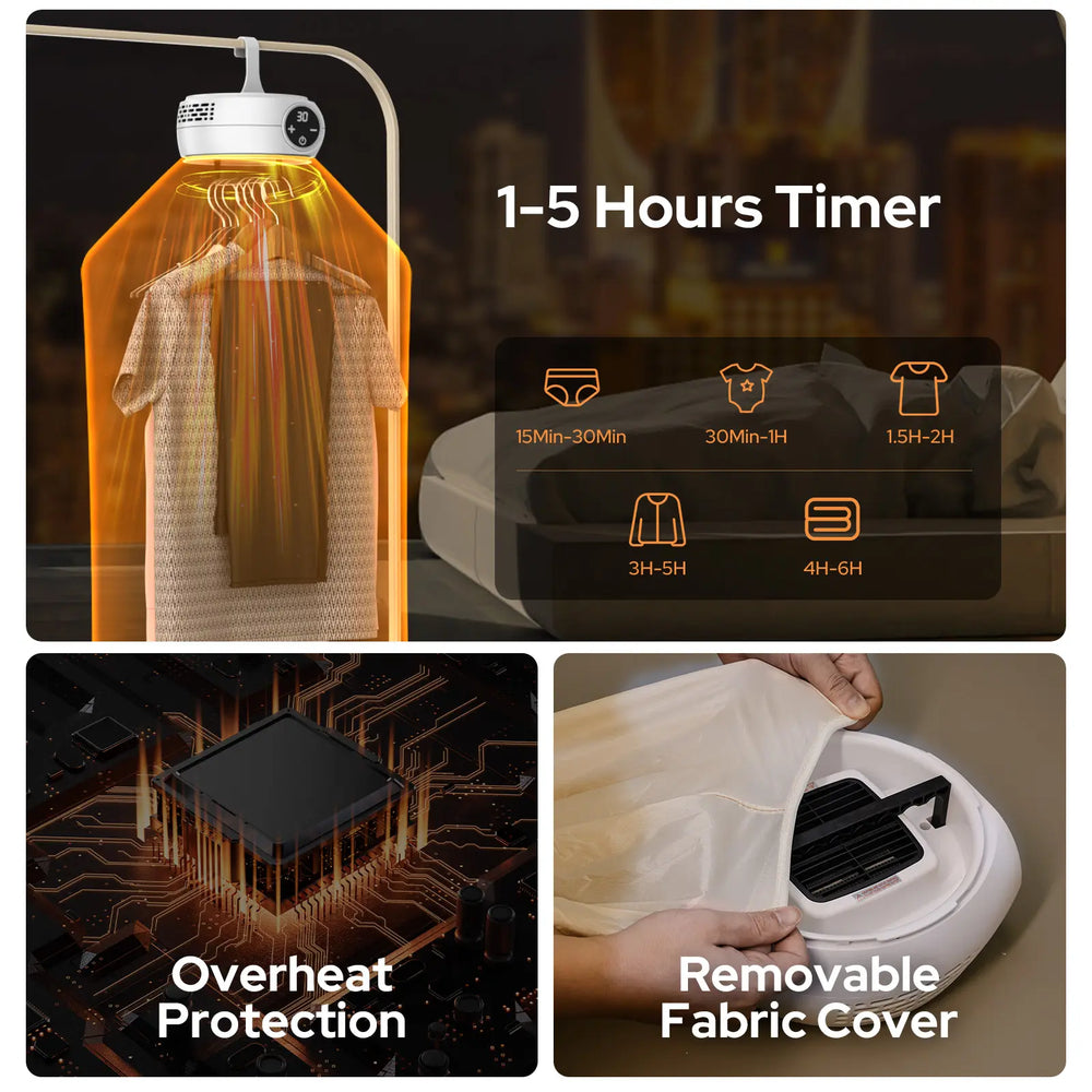 Portable Electric Cloth Dryer & Heater – Fast Drying, Silent & Energy Efficient