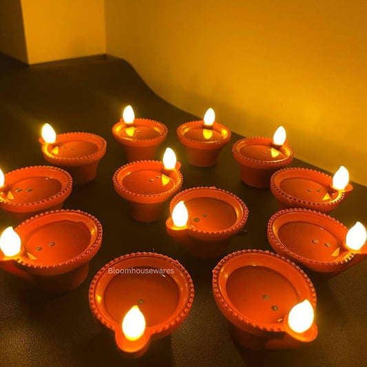 LED Light Water Sensor Diyas - Pack of 18