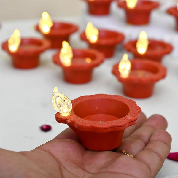 LED Light Water Sensor Diyas - Pack of 18