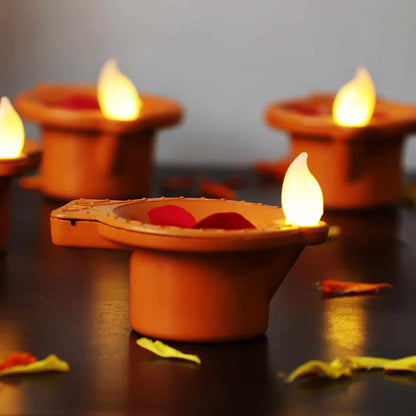 LED Light Water Sensor Diyas - Pack of 18