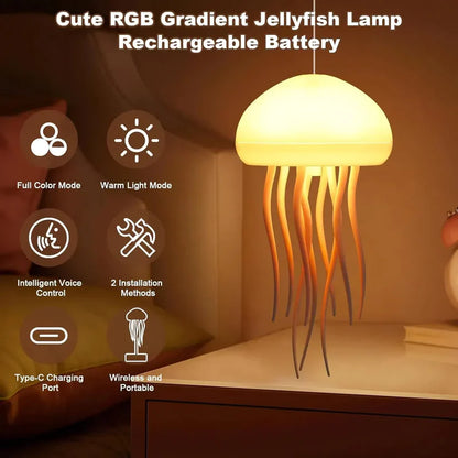 Ocean Glow Jellyfish Lamp - RGB Rechargeable Night Light